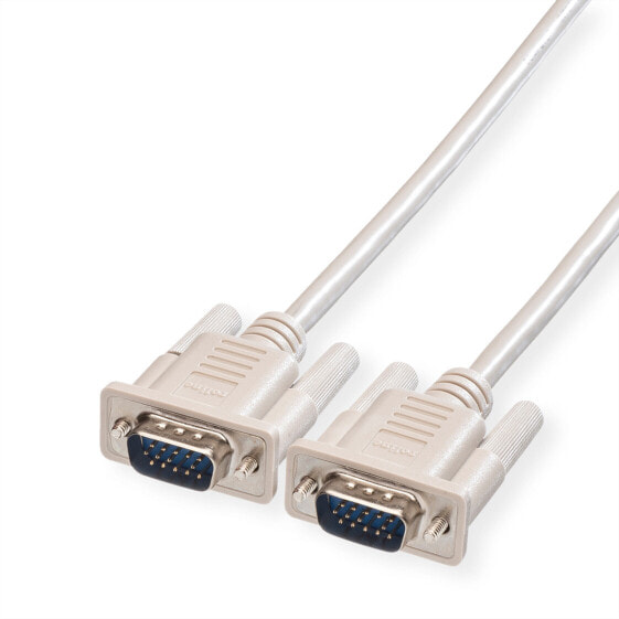 ROLINE VGA Cable - HD15 M - HD15 M - A-A 1.8 m - 1.8 m - VGA (D-Sub) - VGA (D-Sub) - Male - Male - Grey