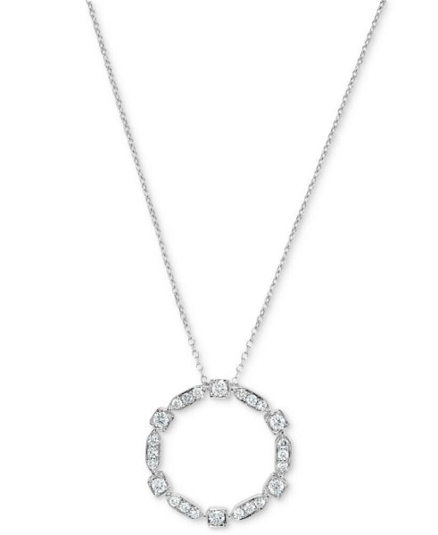 Macy's diamond Circle 18" Pendant Necklace (3/8 ct. t.w.) in 14k White Gold