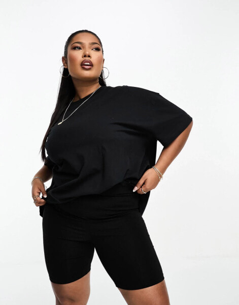 ASOS DESIGN Curve oversized t-shirt in black