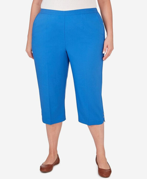 Plus Size Neptune Beach Pull-On Beach Capri Pants