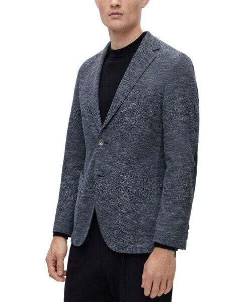 Men's Regular-Fit Jacket in Micro-Patterned Cloth