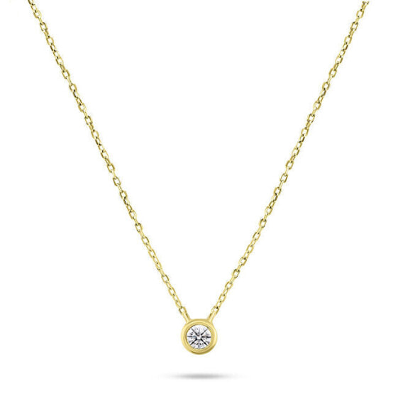 Elegant gold-plated necklace with zircon NCL86Y