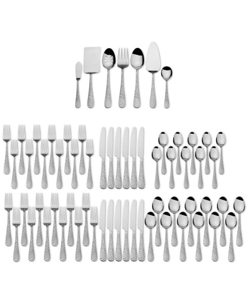 18/0 Stainless Steel 67-Pc. Garland Frost Flatware & Hostess Set, Created for Macy's