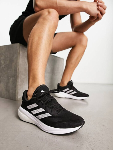 adidas Running Supernova 3 trainers in black and white