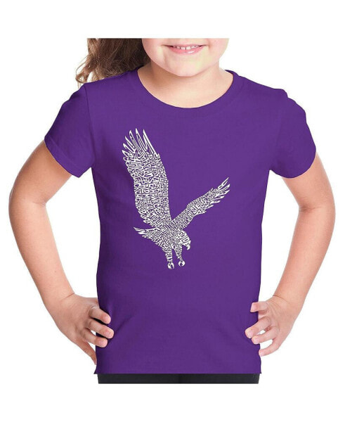 Big Girl's Word Art T-shirt - Eagle