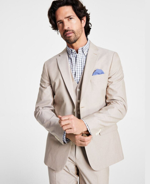 Men's Modern-Fit TH Flex Stretch Chambray Suit Separate Jacket