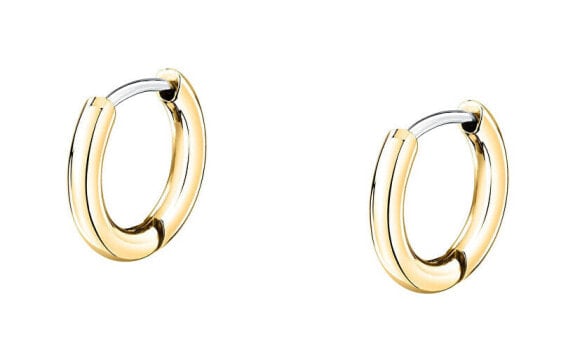 Gold-plated steel hoop earrings Ø1.2 cm Creole SAUP21