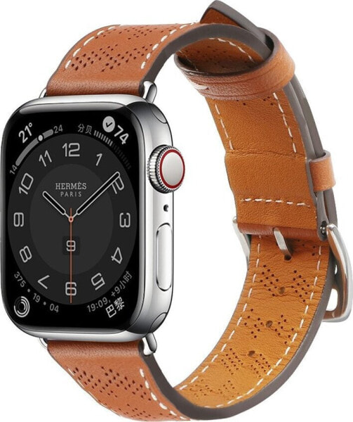 Hurtel Strap Leather skórzany pasek Apple Watch SE, 8, 7, 6, 5, 4, 3, 2, 1 (41, 40, 38 mm) opaska bransoleta brązowy