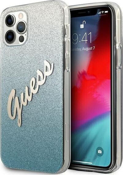 Guess Etui Guess GUHCP12LPCUGLSBL Apple iPhone 12 Pro Max niebieski/blue hardcase Glitter Gradient Script