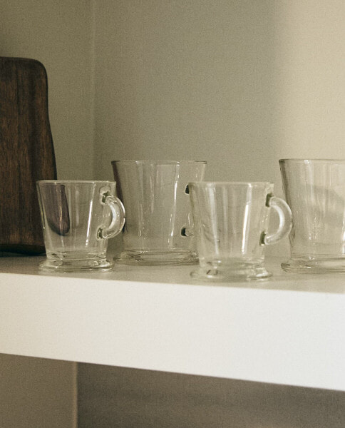 Transparent glass cappuccino cup