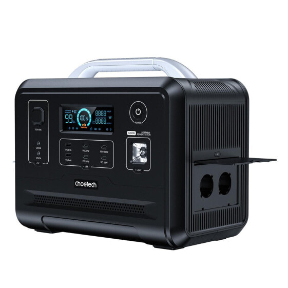 Внешний аккумулятор LiFePO4 960Wh 1200W CHOETECH - Преносная туристическая станция зарядки, черная