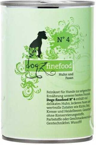 Dogz Finefood N.04 Kurczak i bażant puszka 800g