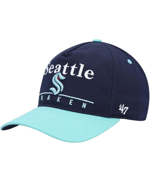 Men's Deep Sea Blue, Light Blue Seattle Kraken Super Hitch Adjustable Snapback Hat