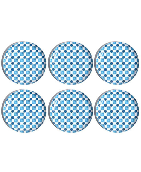 Palazzo Geo Tile 8.5" Salad Plates, Set of 6, Service for 6