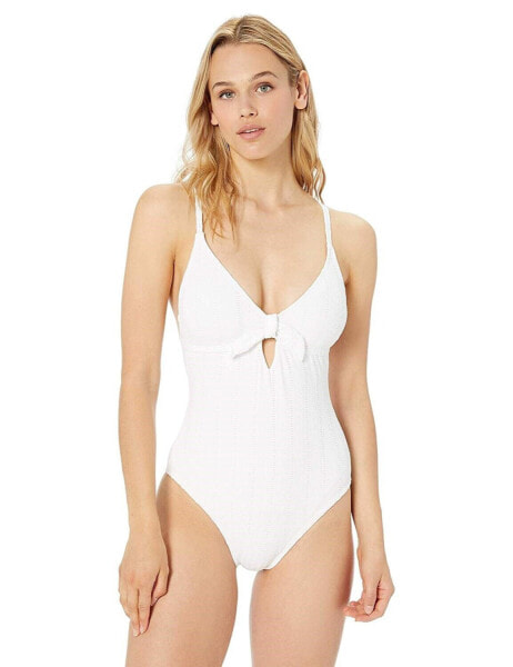 Kenneth Cole Reaction 166839 Womens One Piece Swimsuit White Size Large
