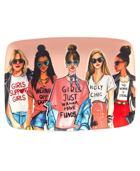 Girlfriends Rectangular Platter, 14.25" x 10.5"