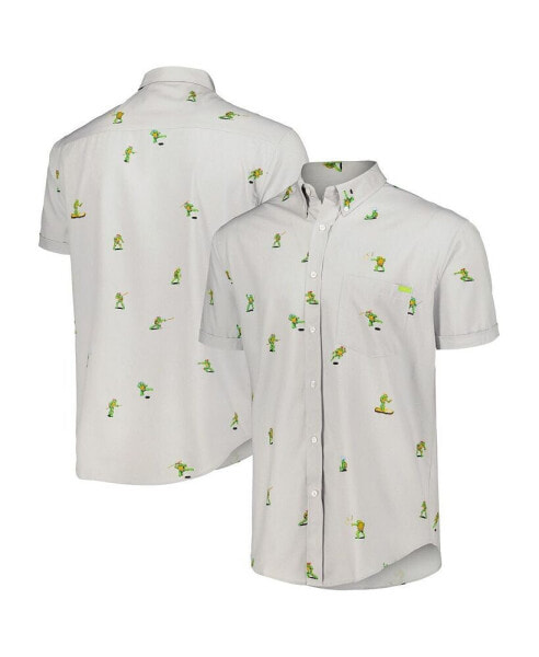 Men's Gray Teenage Mutant Ninja Turtles Choose Your Turtle KUNUFLEX Button-Down Shirt