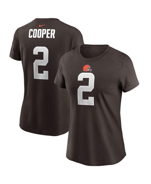 Women's Amari Cooper Brown Cleveland Browns Player Name & Number T-shirt