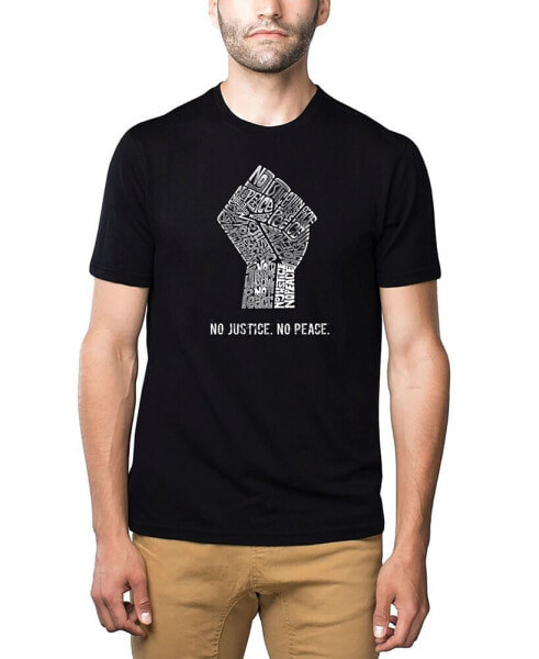 Men's Premium Word Art No Justice No Peace T-shirt