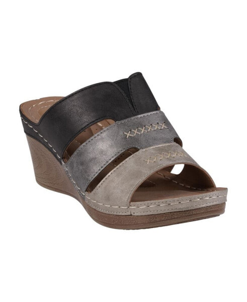 Women's Delores Triple Band Wedge Sandals
