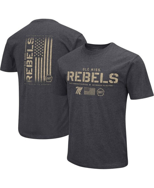 Men's Heather Black Ole Miss Rebels Big and Tall OHT Military-Inspired Appreciation Playbook T-shirt