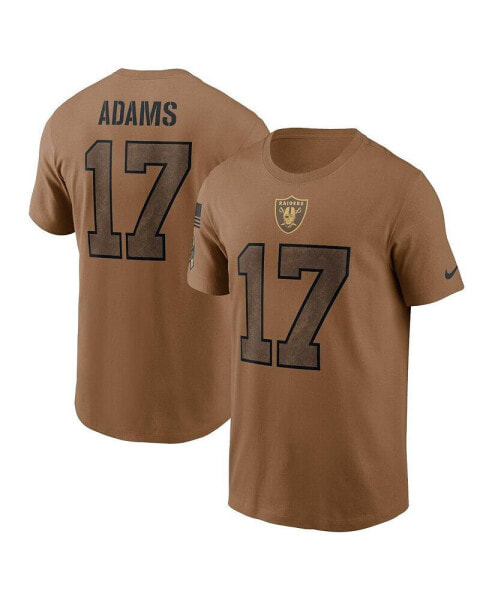 Men's Davante Adams Brown Distressed Las Vegas Raiders 2023 Salute To Service Name and Number T-shirt