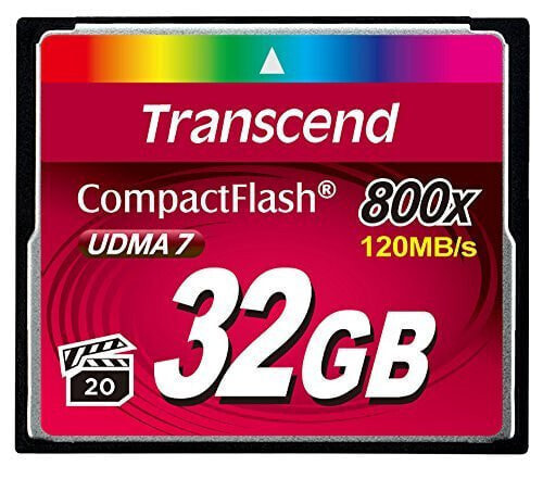 Transcend CompactFlash 800x 32GB - 32 GB - CompactFlash - MLC - 120 MB/s - 60 MB/s - Black