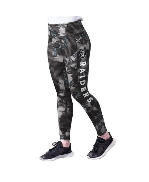 Women's Black Las Vegas Raiders Aubrey Tie-Dye Leggings