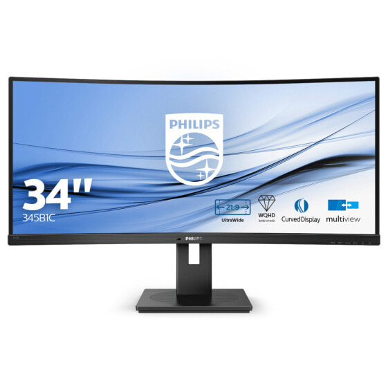 Philips B Line 345B1C/00 - 86.4 cm (34") - 3440 x 1440 pixels - Quad HD - LCD - 4 ms - Black