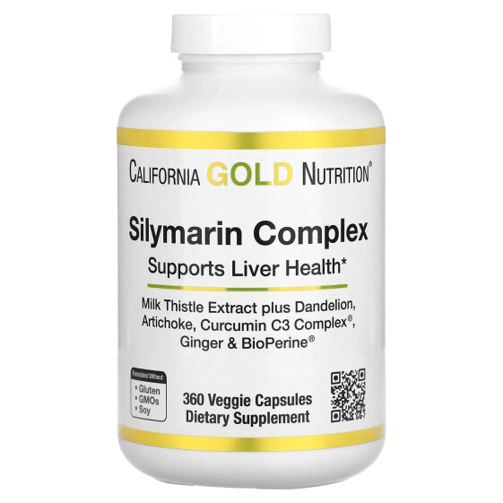 Silymarin Complex, Milk Thistle Extract Plus Dandelion, Artichoke, Curcumin C3 Complex, Ginger, and BioPerine, 360 Veggie Capsules
