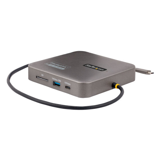 StarTech.com USB C Multiport Adapter - Dual 4K 60Hz HDMI 2.0b - HDR10 - 2x 10Gbps USB Hub - 100W PD Pass-Through - GbE - SD - 14"/35cm Cable - Mini Dock - Laptop Docking Station - Win/Mac - Wired - USB 3.2 Gen 2 (3.1 Gen 2) Type-C - 100 W - 10,100,1000 Mbit/s - Grey -