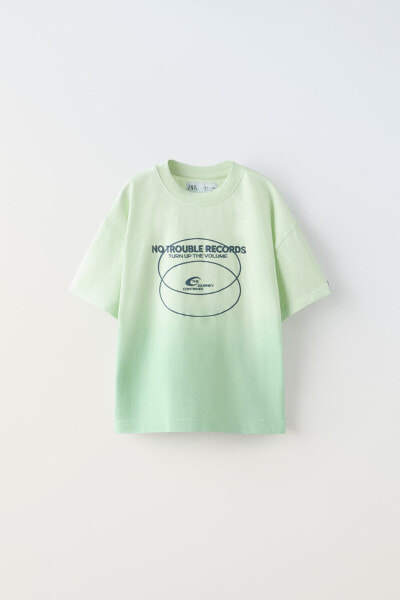 Dip-dye t-shirt with slogan