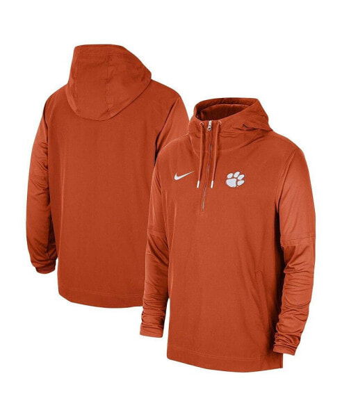 Men's Orange Clemson Tigers 2023 Coach Half-Zip Hooded Jacket