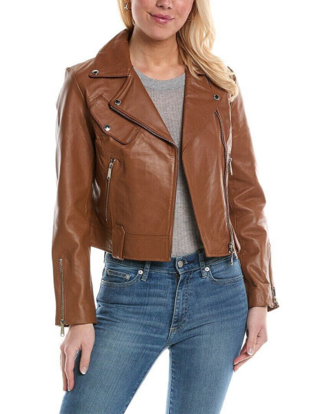 Sam Edelman Leather Moto Jacket Women's Xs