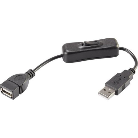 Renkforce RF-3322982 - 0.25 m - USB A - USB A - USB 2.0 - 480 Mbit/s - Black