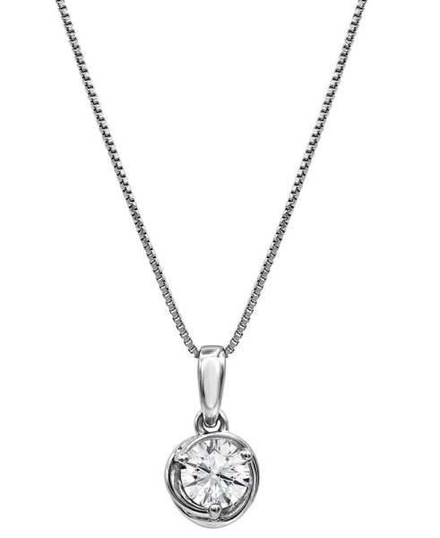 Macy's diamond Solitaire 18" Pendant Necklace (1/3 ct. t.w.) in 14k White Gold