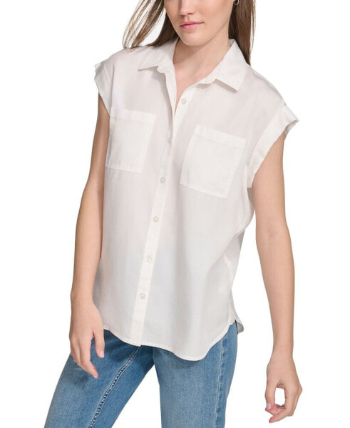 Рубашка с коротким рукавом Calvin Klein Jeans petite Button-Front