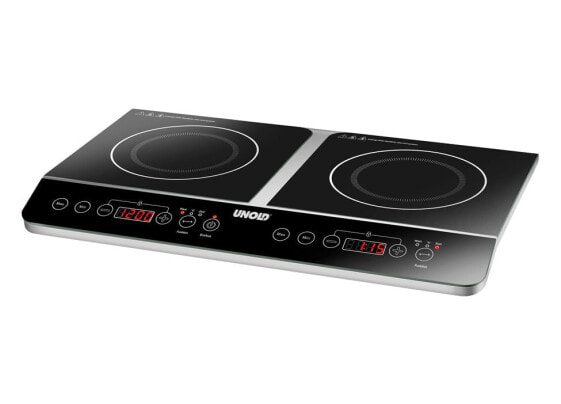 UNOLD 58175 - Black,Stainless steel - Countertop - Zone induction hob - Glass-ceramic - 2 zone(s) - 2 zone(s)