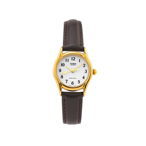 Часы и аксессуары Casio LTP-1094Q-7B4 - Женские кварцевые белые часы с кожаным браслетом