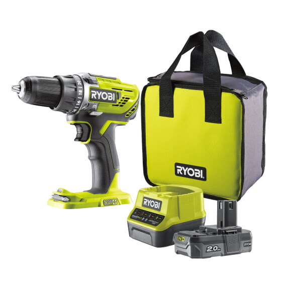 Ryobi 18 V ONE+ Akku-Bohrschrauber R18DD3-120S, 1x 2,0Ah Akku und Lader + Tasche