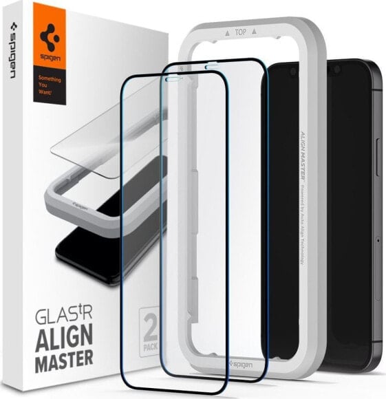 Spigen SZKŁO HARTOWANE SPIGEN ALM GLASS FC 2-PACK IPHONE 12/12 PRO BLACK