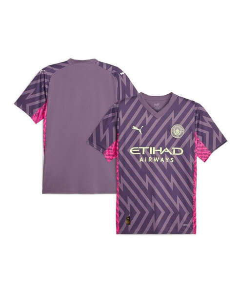 Men's Purple Manchester City 2023/24 Replica Short Sleeve Goalkeeper Jersey