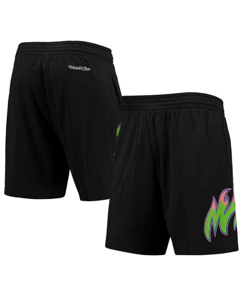 Men's Black Miami Heat Hardwood Classics Color Bomb Energy Shorts