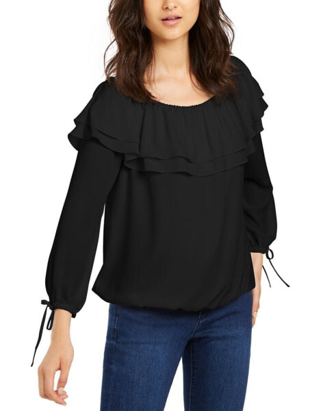 Petite Ruffled Off-The-Shoulder Top