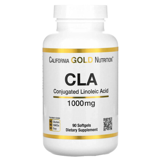 California Gold Nutrition, Clarinol, КЛК, конъюгированная линолевая кислота, 1000 мг, 90 мягких таблеток