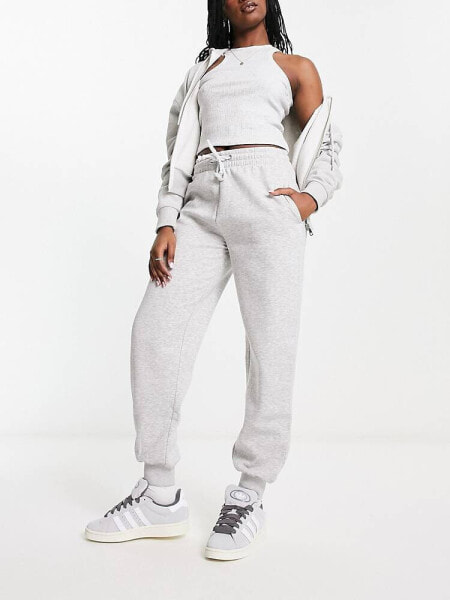 COLLUSION oversized branded joggers in grey
