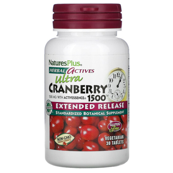 Витаминный препарат NaturesPlus Herbal Actives, Ultra Cranberry 1500, 30 таблеток