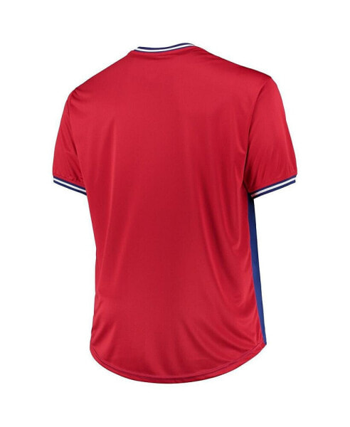 PROFILE Men's Royal/Red Chicago Cubs Solid V-Neck T-Shirt