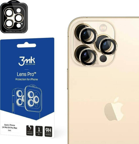 3MK Szkło hybrydowe na obiektyw aparatu 3MK Lens Protection Pro Apple iPhone 14 Pro/14 Pro Max złoty/gold