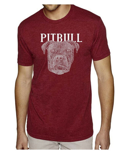 Men's Premium Word Art T-shirt - Pitbull Face